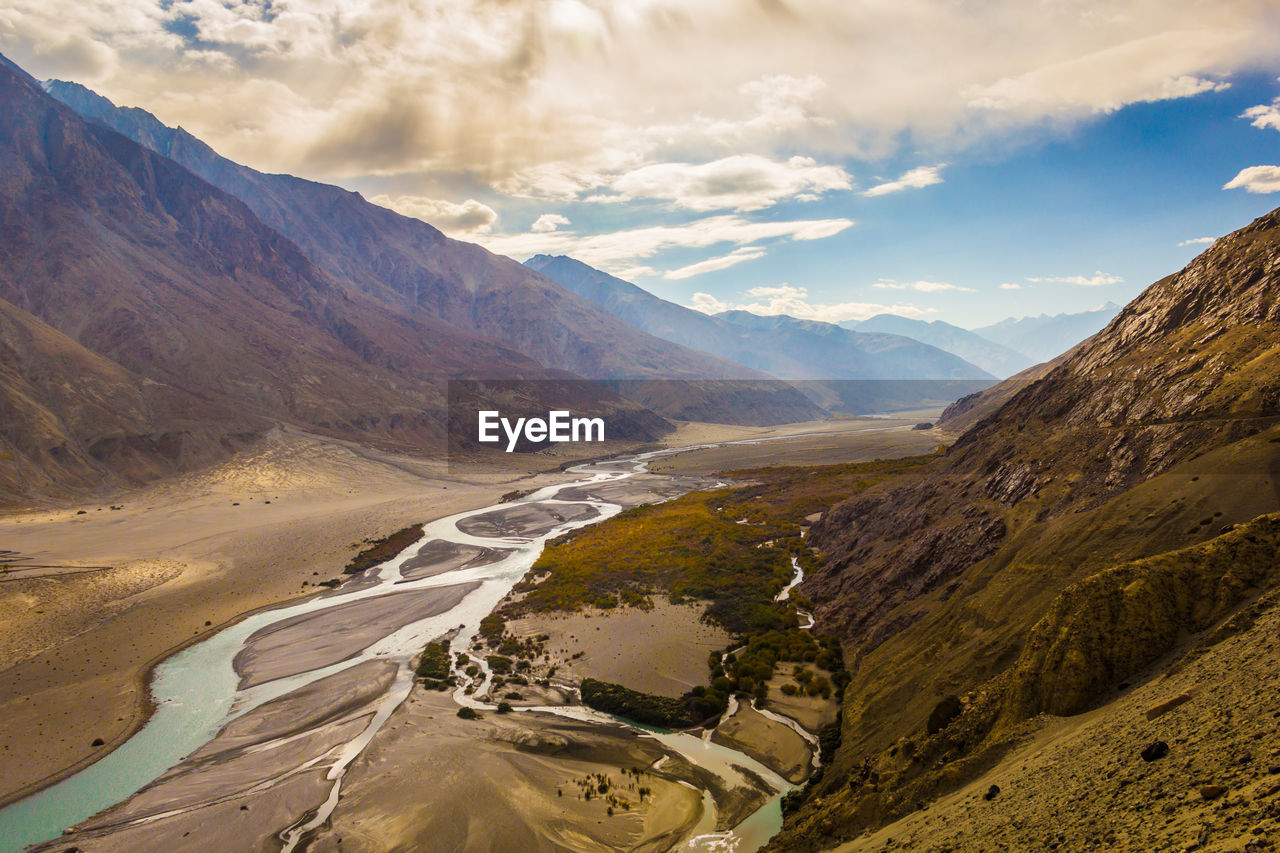 Scenic view of mountains against sky