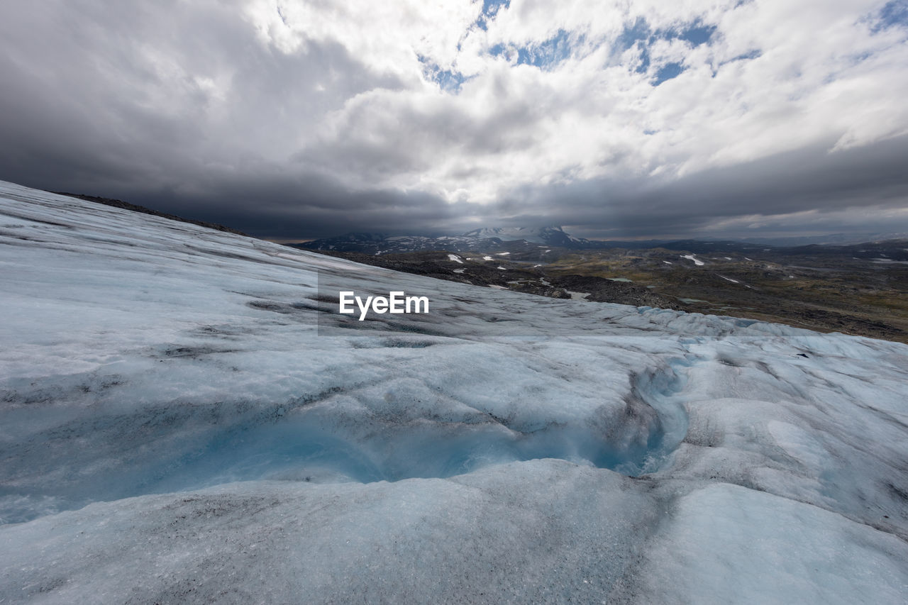 Scenic view of snow covered landscape