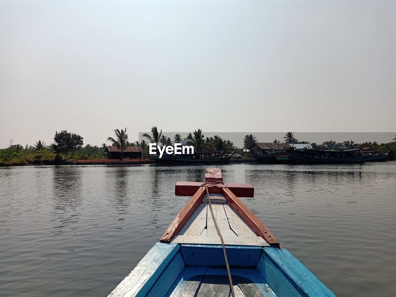 Scenic view of lake against clear sky