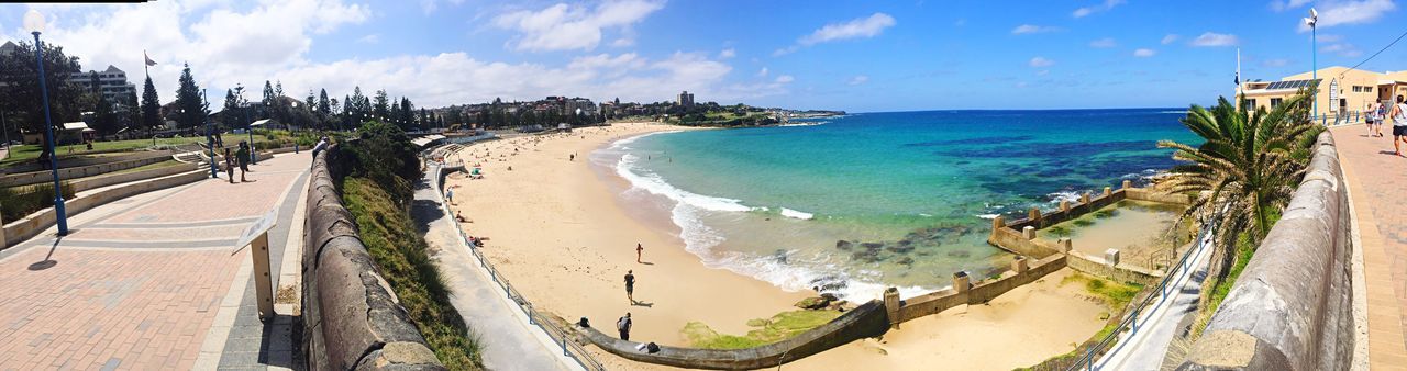 Panoramic view of beach against sky