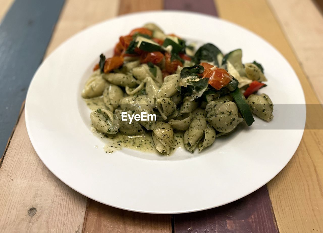 HIGH ANGLE VIEW OF FOOD SERVED IN PLATE ON TABLE