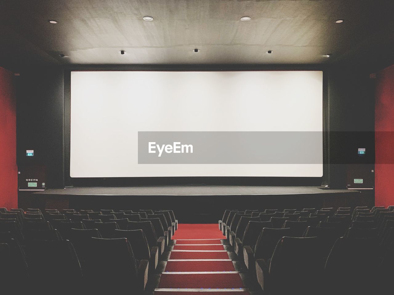 Empty screen at movie theater