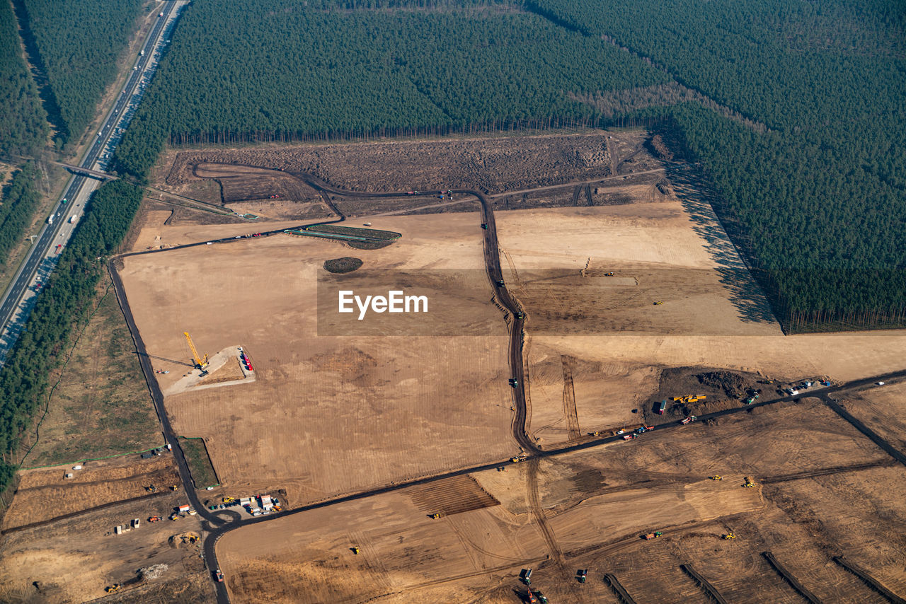 Aerial view of agricultural field