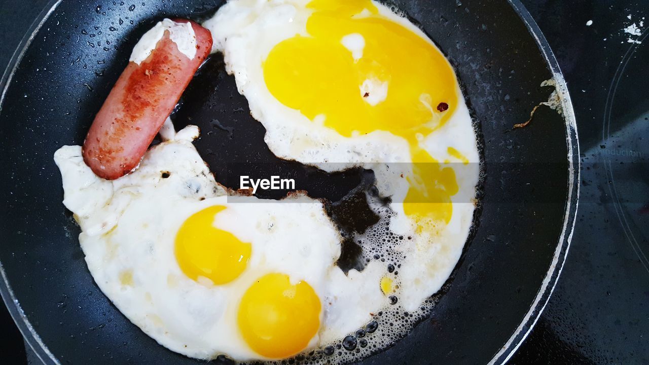 CLOSE-UP OF BREAKFAST ON TABLE