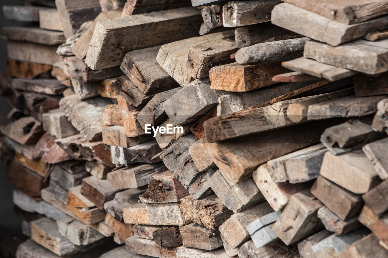 FULL FRAME SHOT OF LOGS