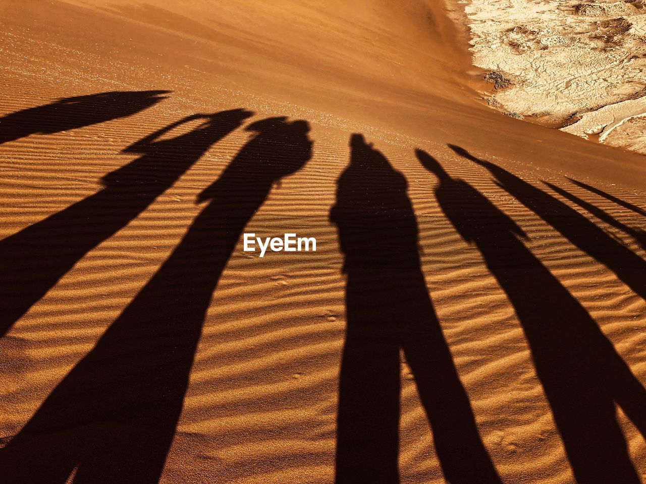 Shadow of people on sand