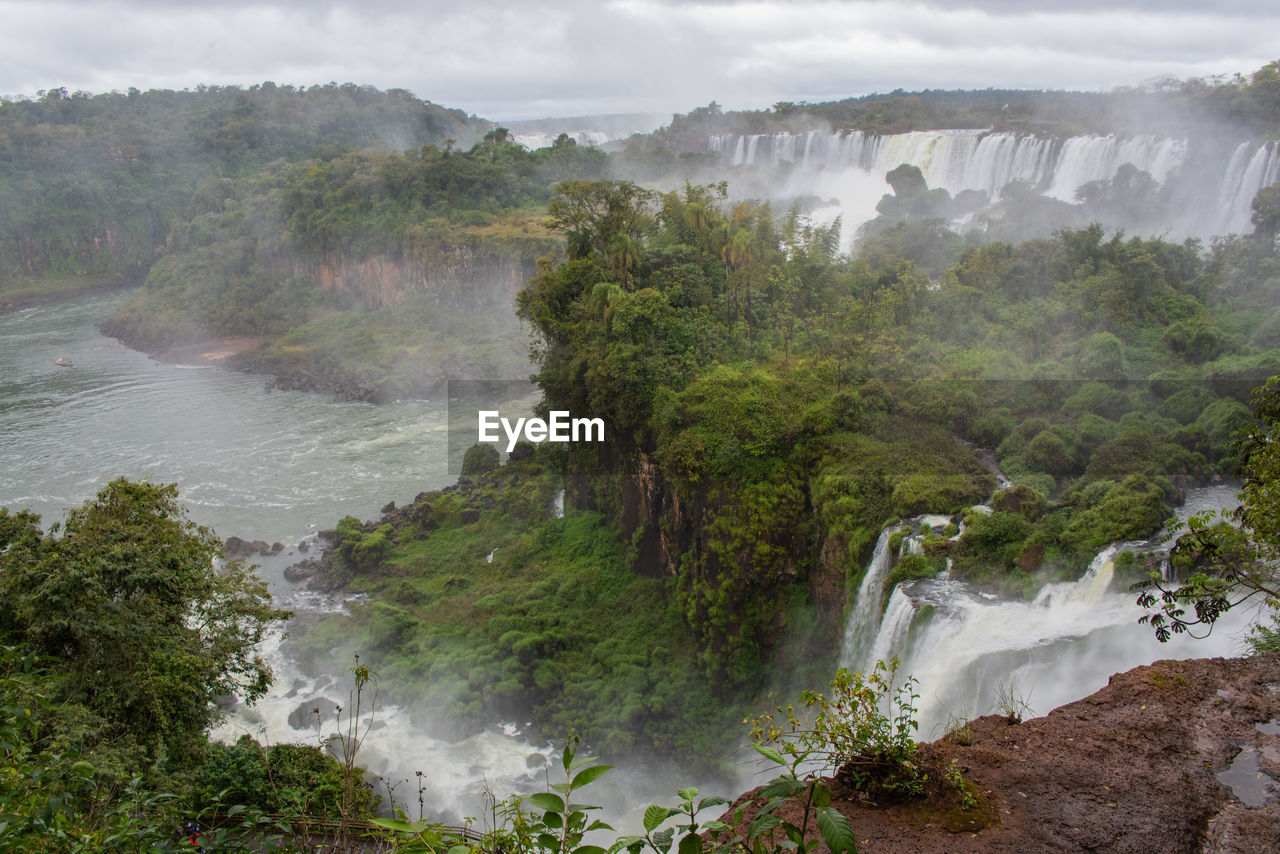 Scenic view of waterfall