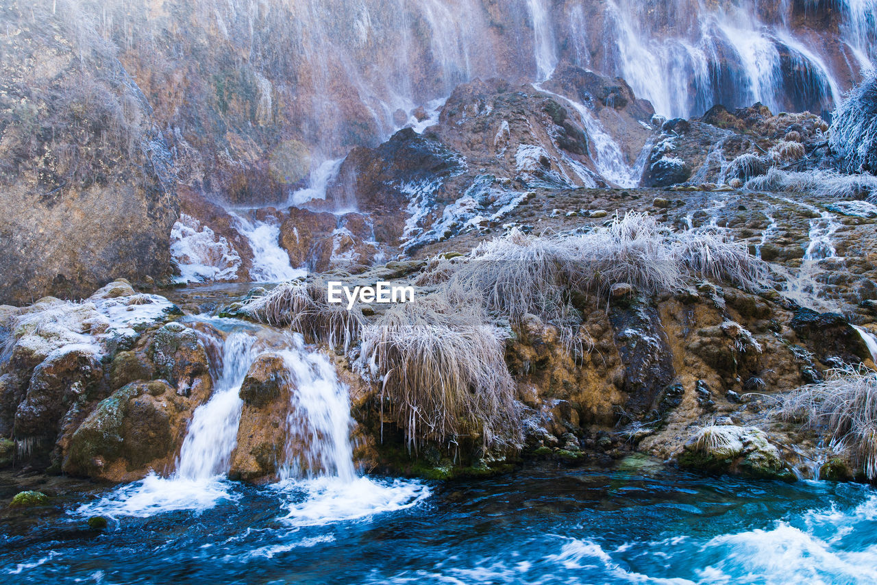 Scenic view of waterfall