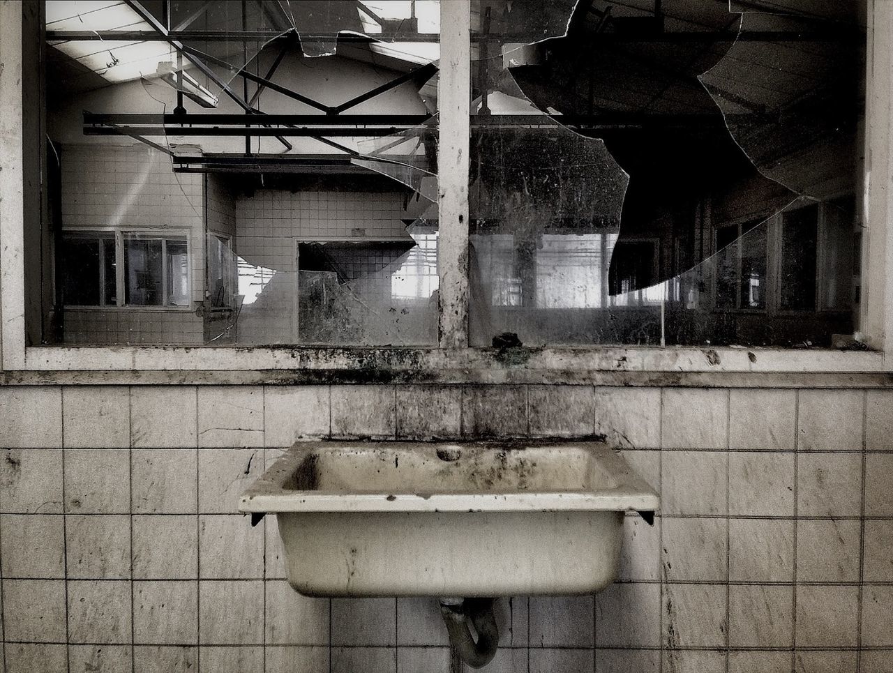 Abandoned sink in building