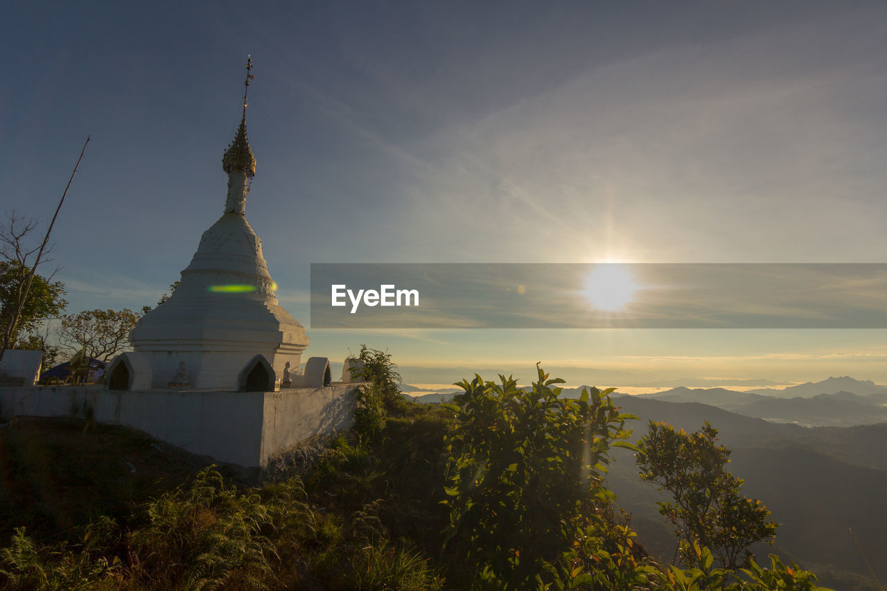 Holy pagoda as a worship of the ka kri yong people summit of mor la ah in the karen district of knu.