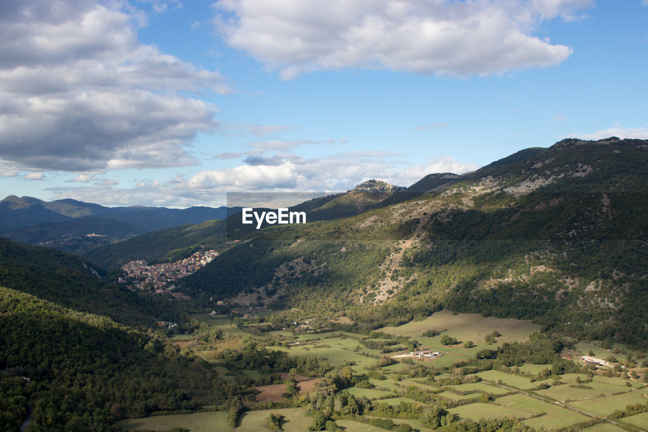 Scenic view of mountains against sky