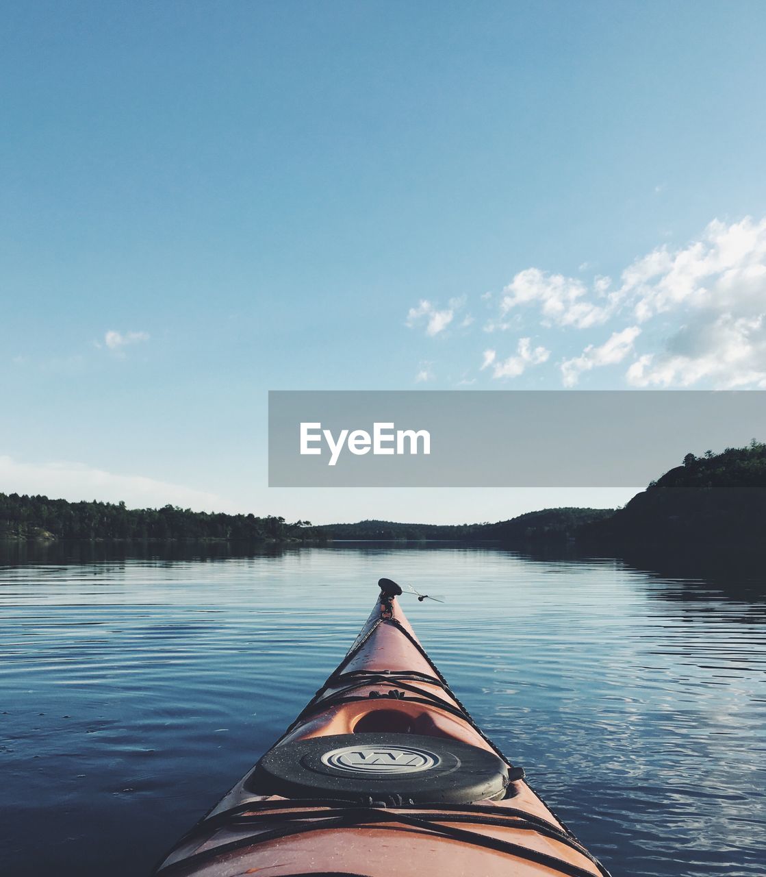 Kayak on lake in canada