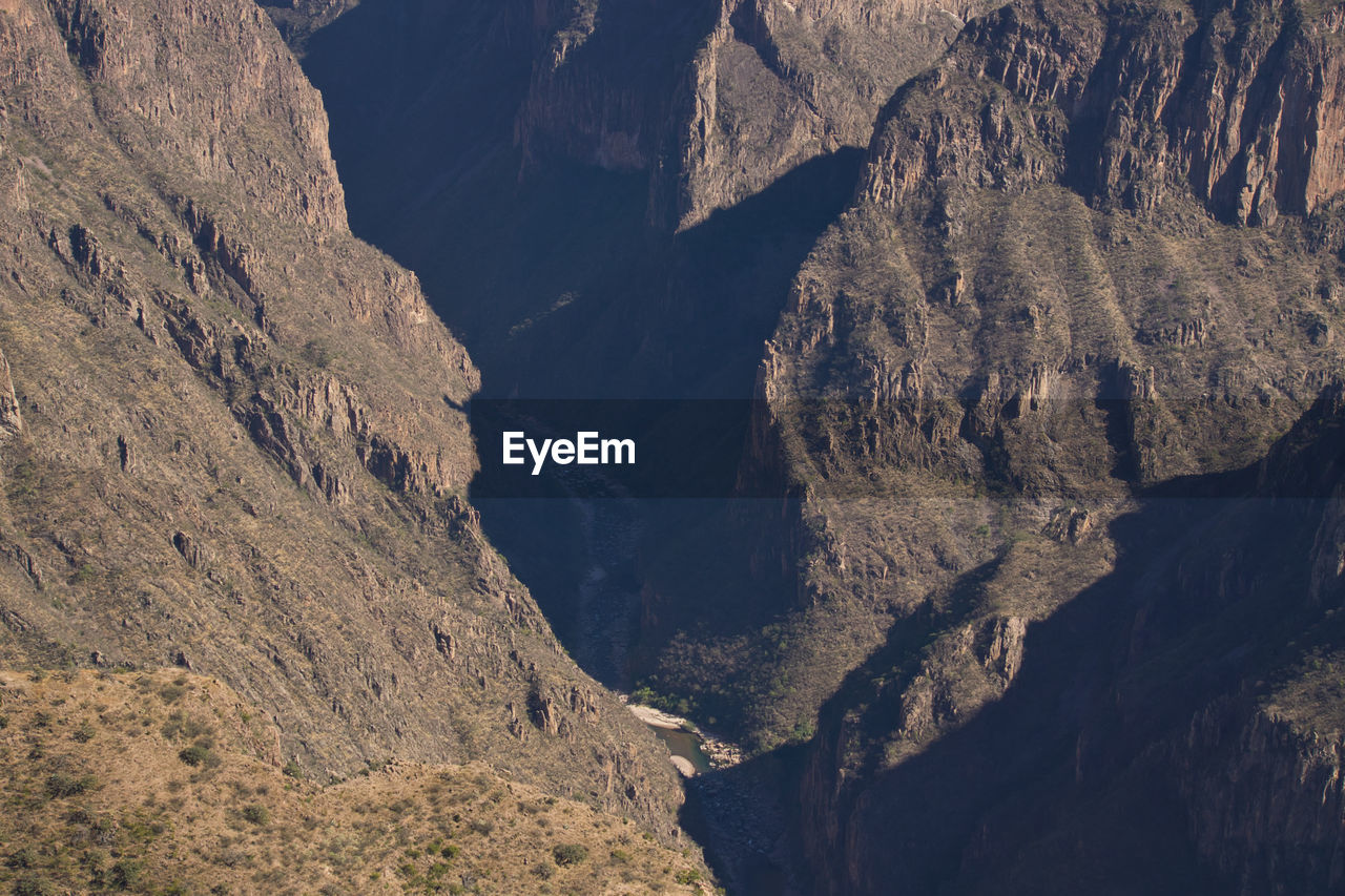 Panoramic view of rock formations on copper canyon / barrancas del cobre