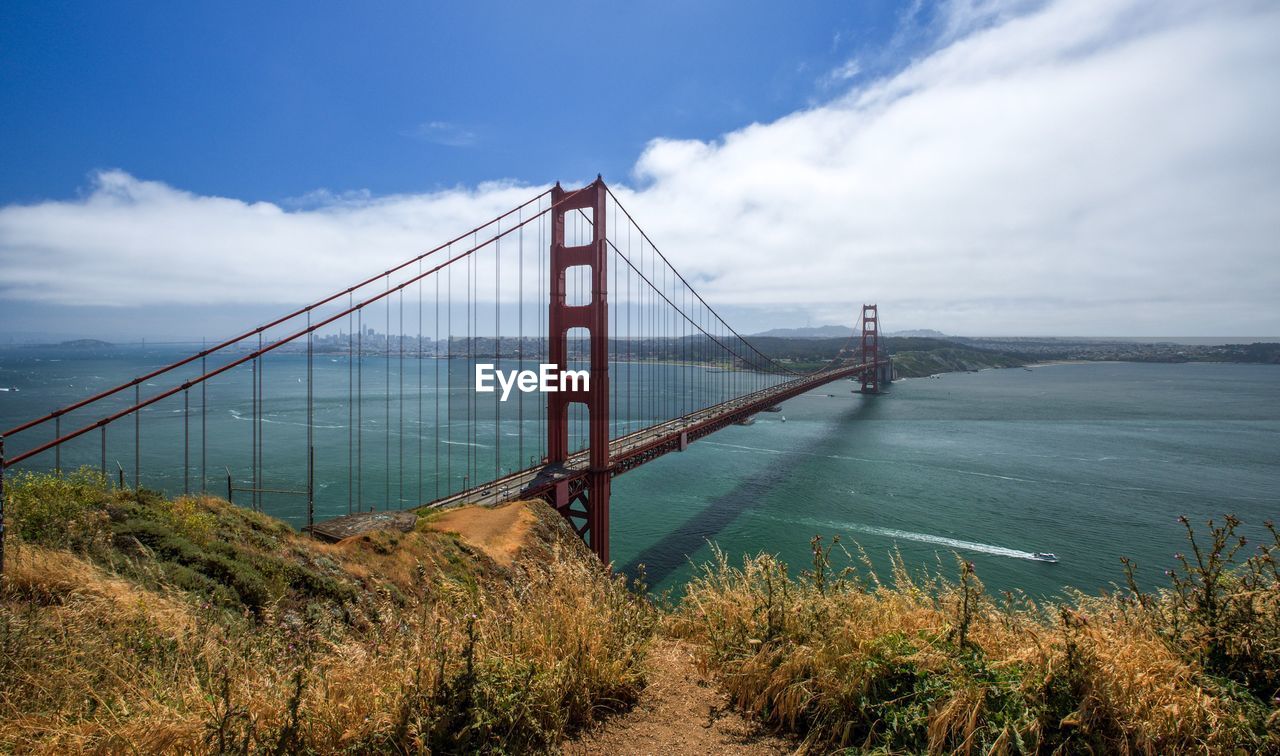 Suspension bridge over sea