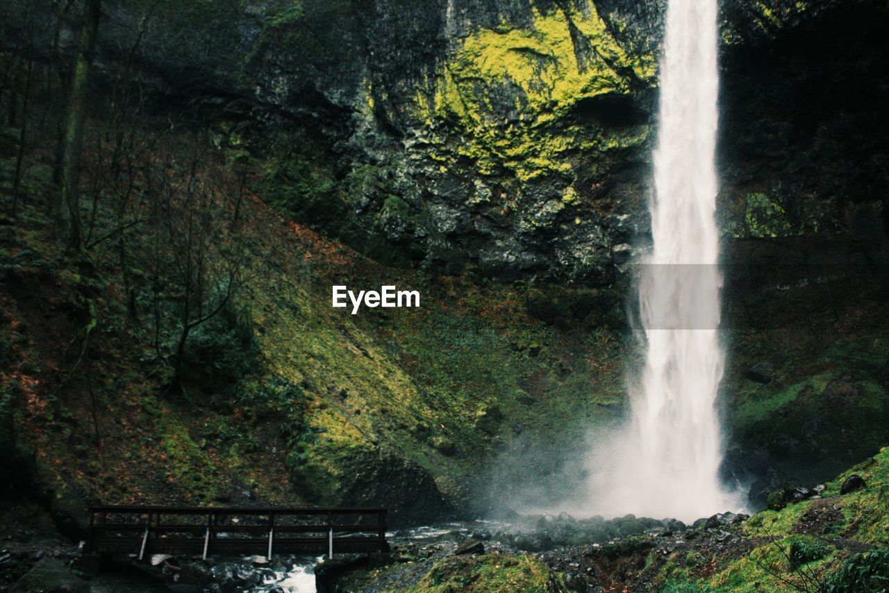 Scenic view of waterfall