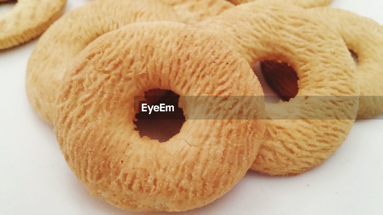 Close-up of cookies on table