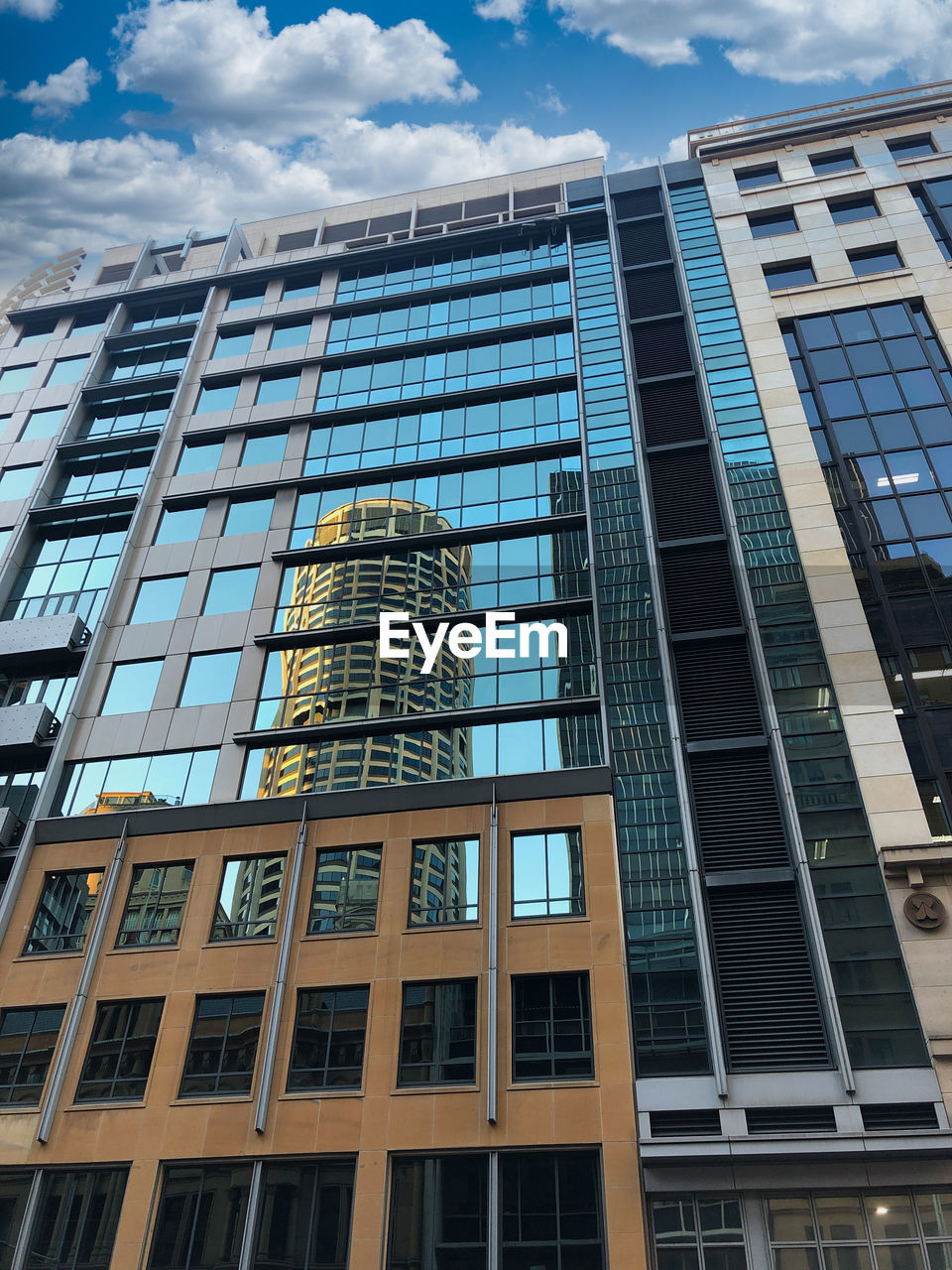 Reflections in an office building windows