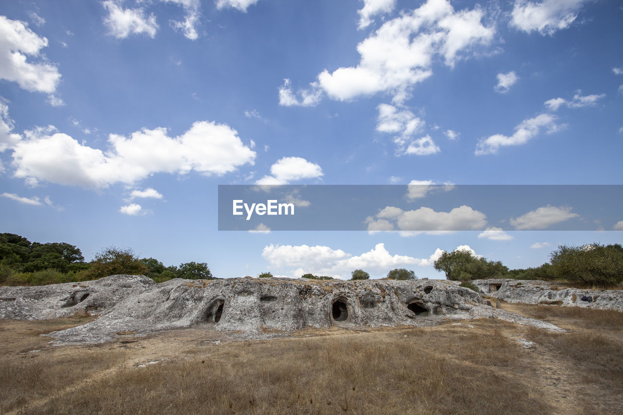 Scenic view of land against sky