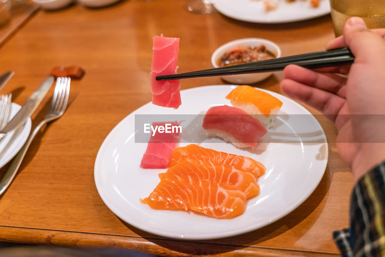 high angle view of food in bowl on table