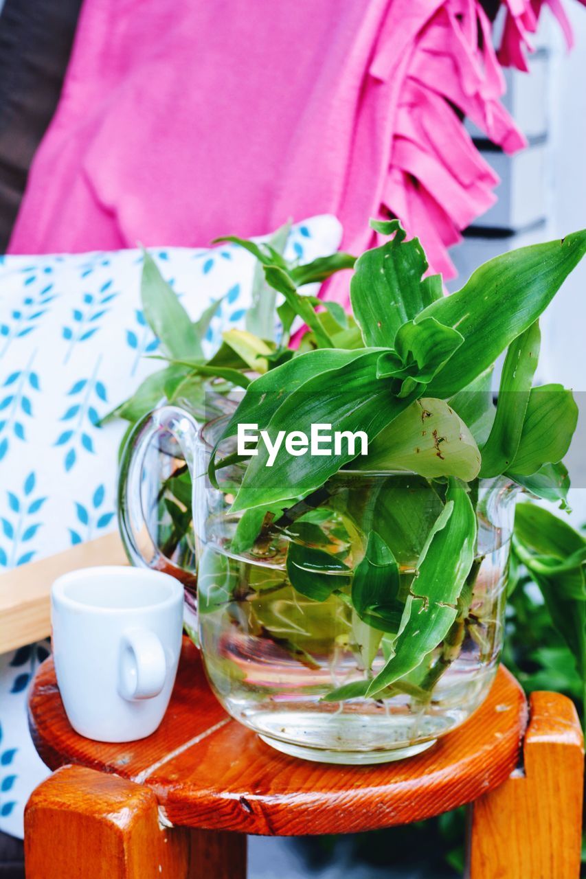 CLOSE-UP OF TEA SERVED ON TABLE AT HOME