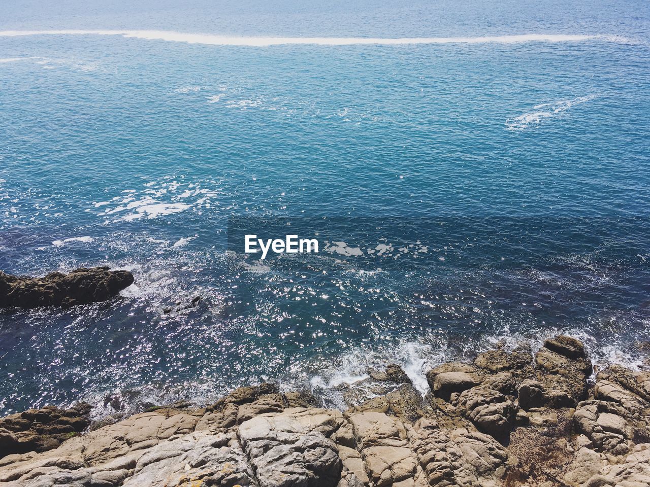 High angle view of sea against sky