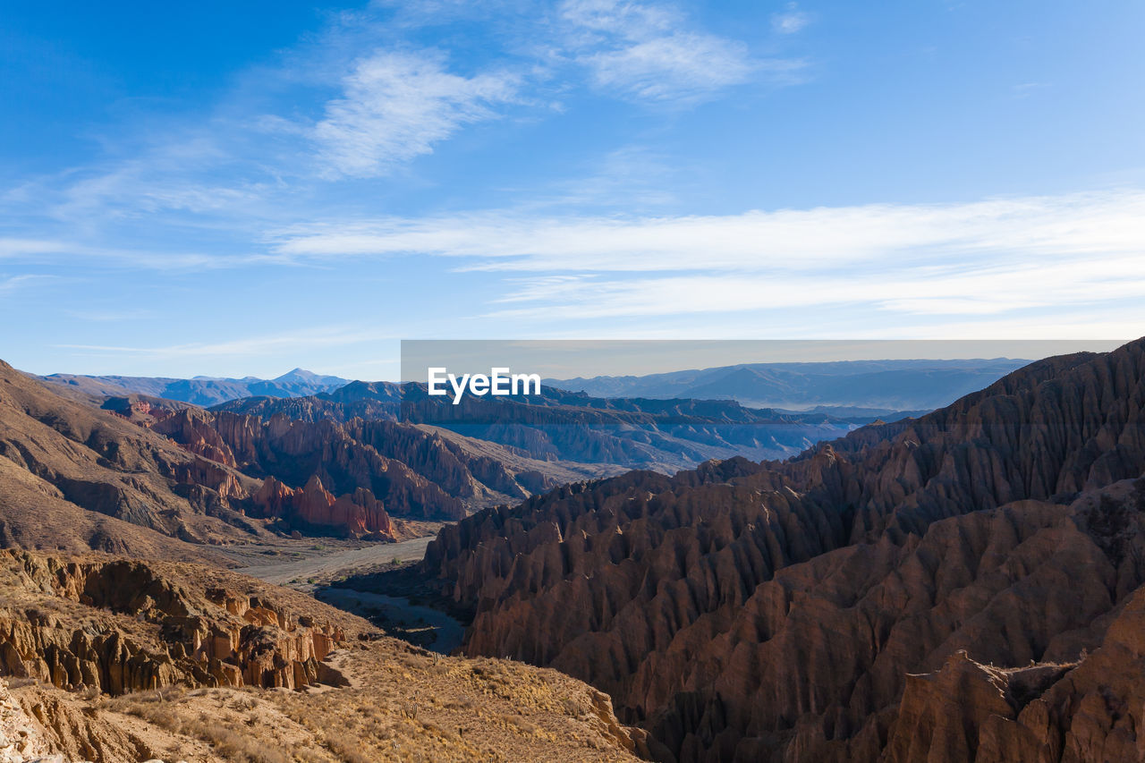 panoramic view of mountains against sky