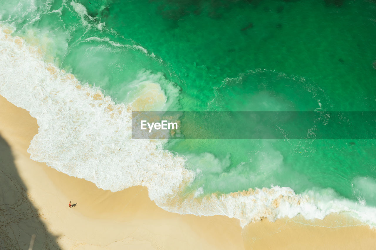 Aerial view of man standing on beach