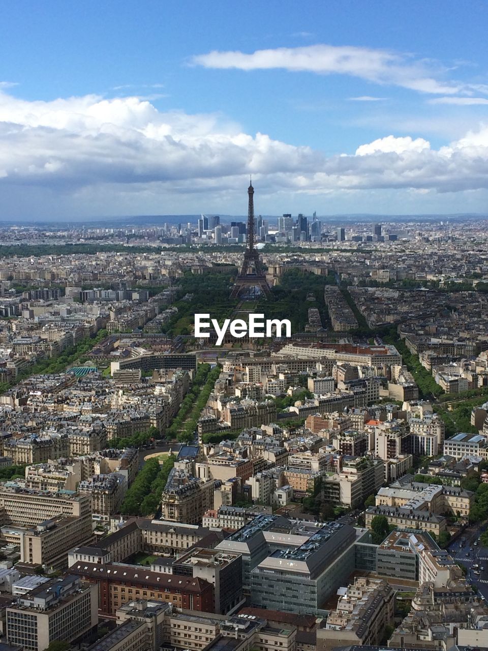 Aerial view of paris with eiffel tower