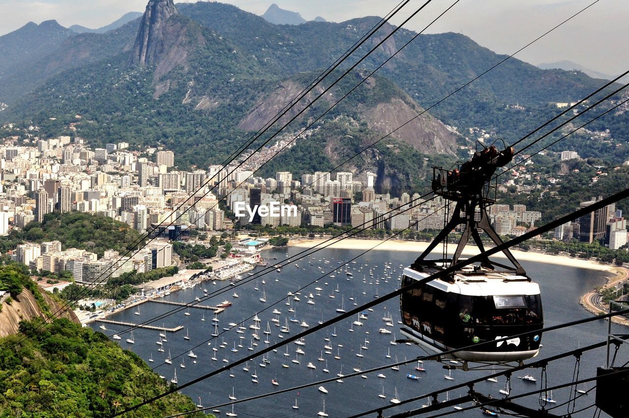 OVERHEAD CABLE CARS IN MOUNTAINS