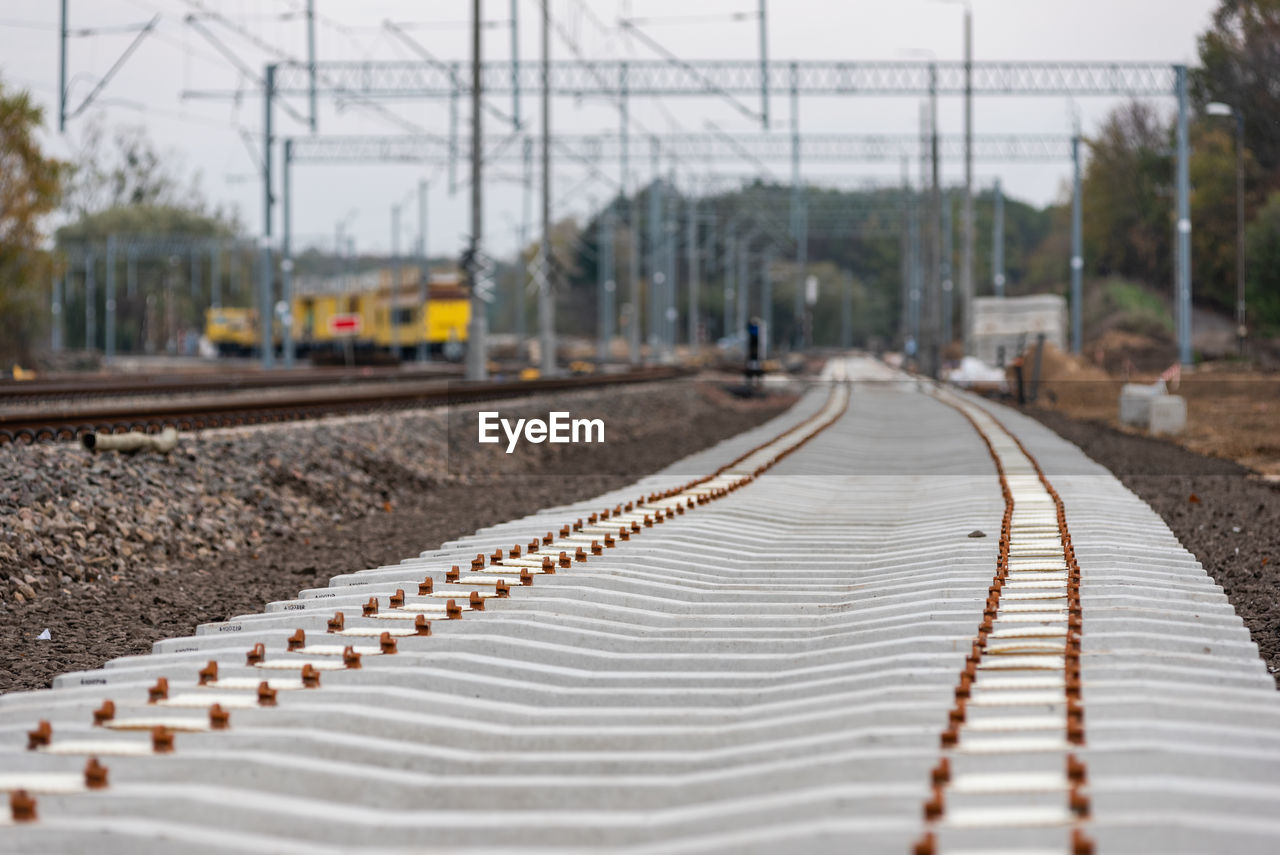 Surface level of train on railroad track