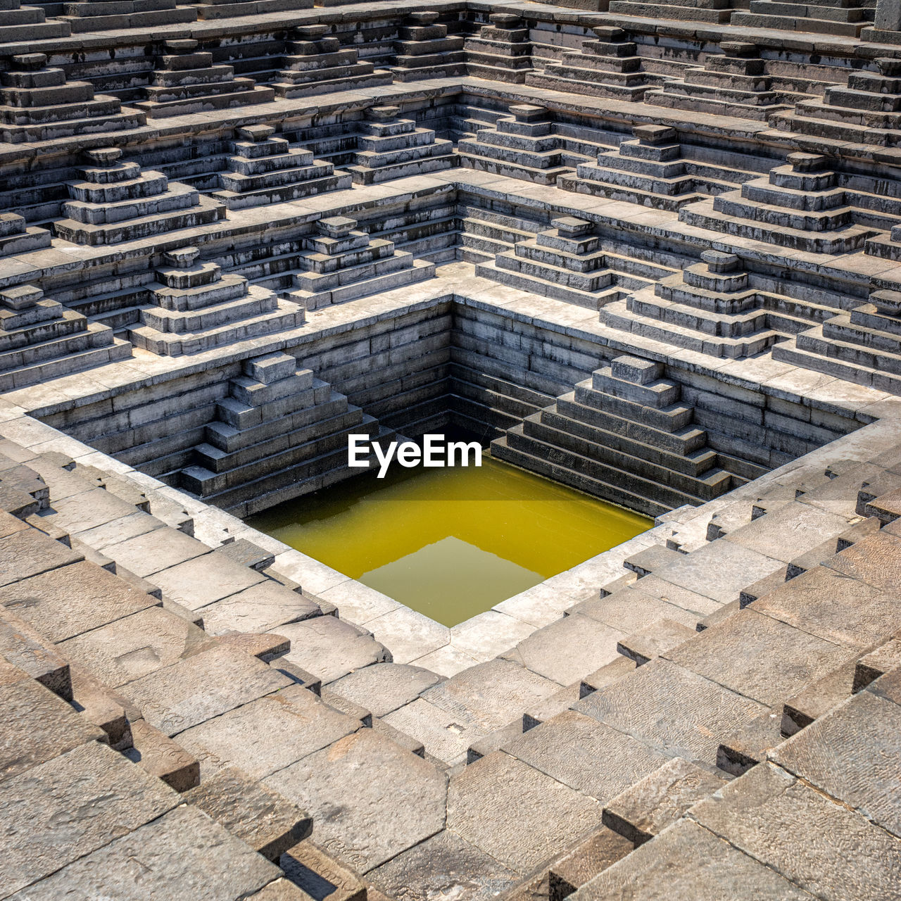 High angle view of stepwell