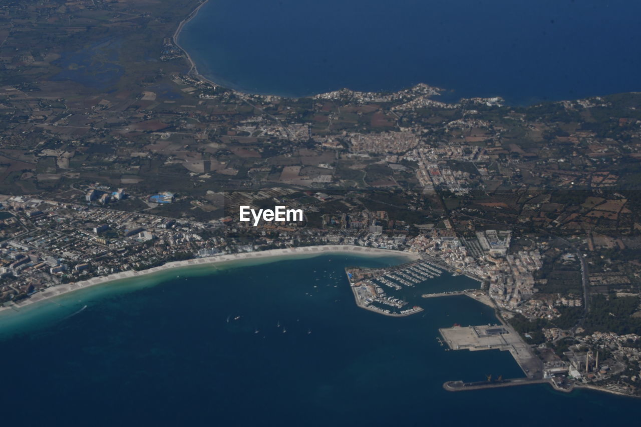 AERIAL VIEW OF CITY AND SEA