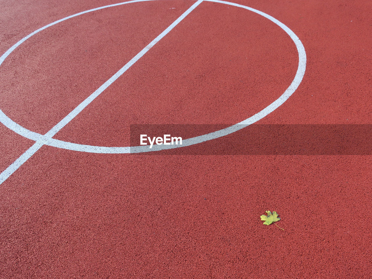 High angle view of basketball court