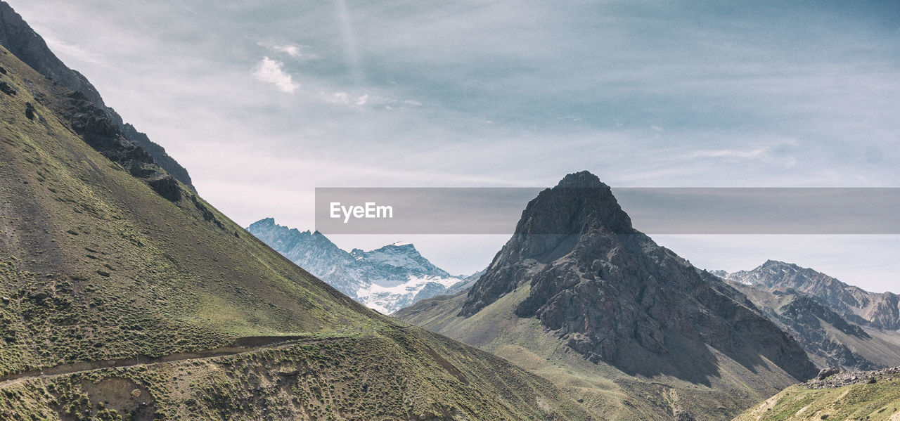 Scenic view of mountains against sky