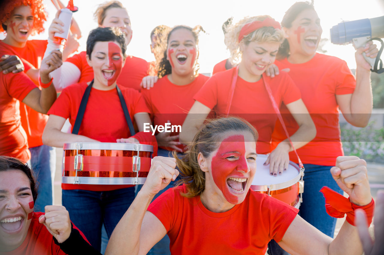 portrait of happy friends enjoying in party