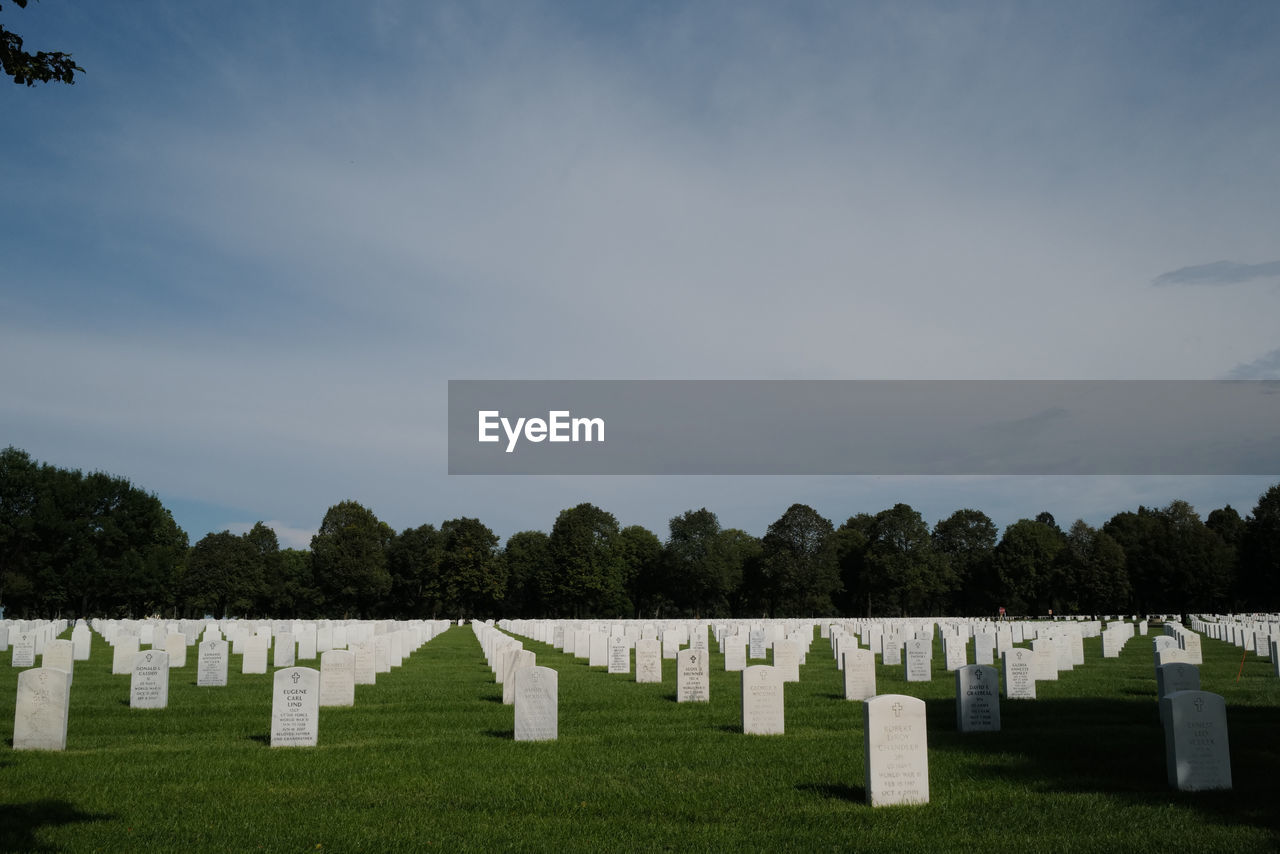 View of cemetery against sky