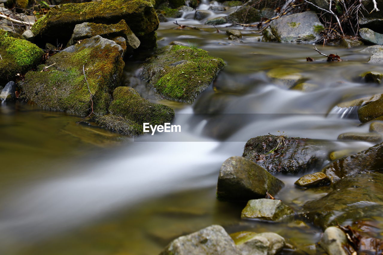 Stream flowing through rocks