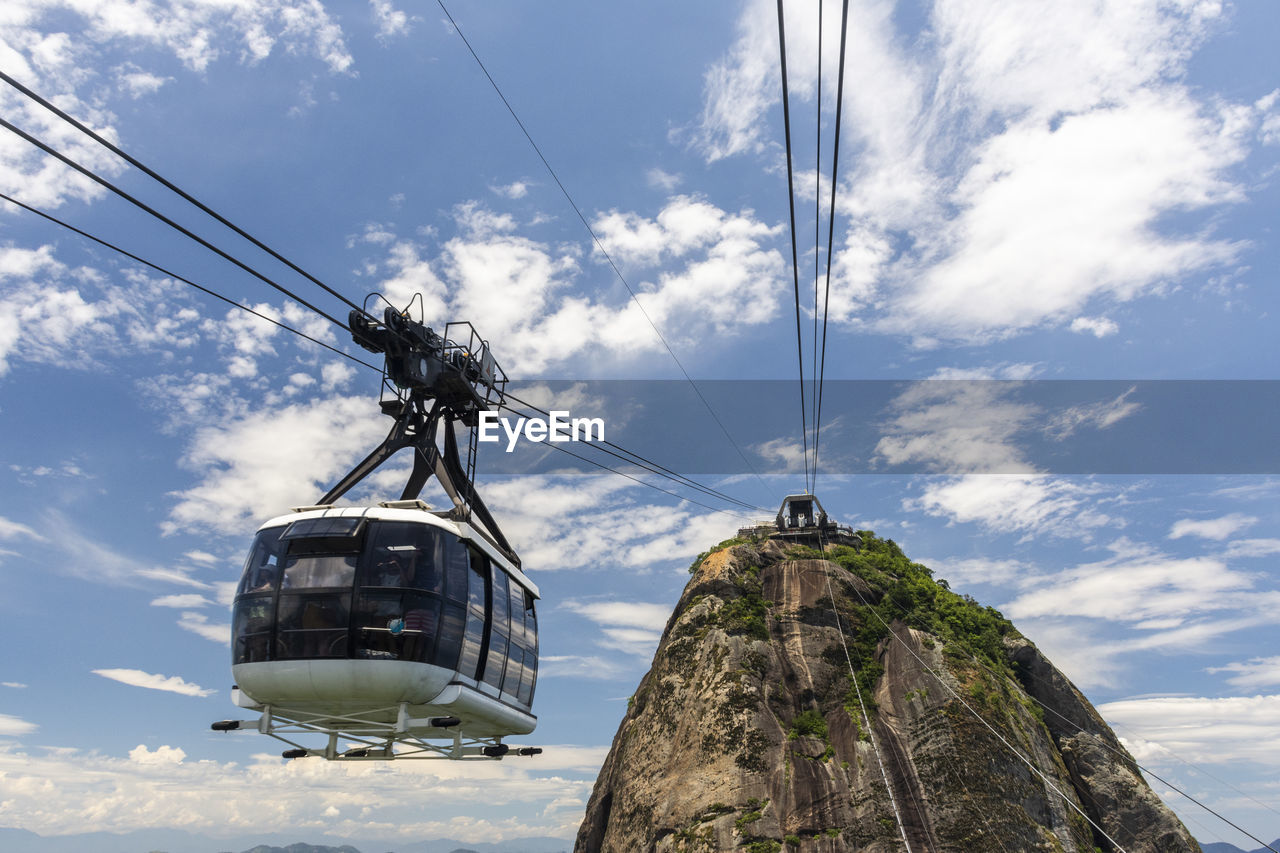 Beautiful view from sugar loaf mountain to cable car with blue sky