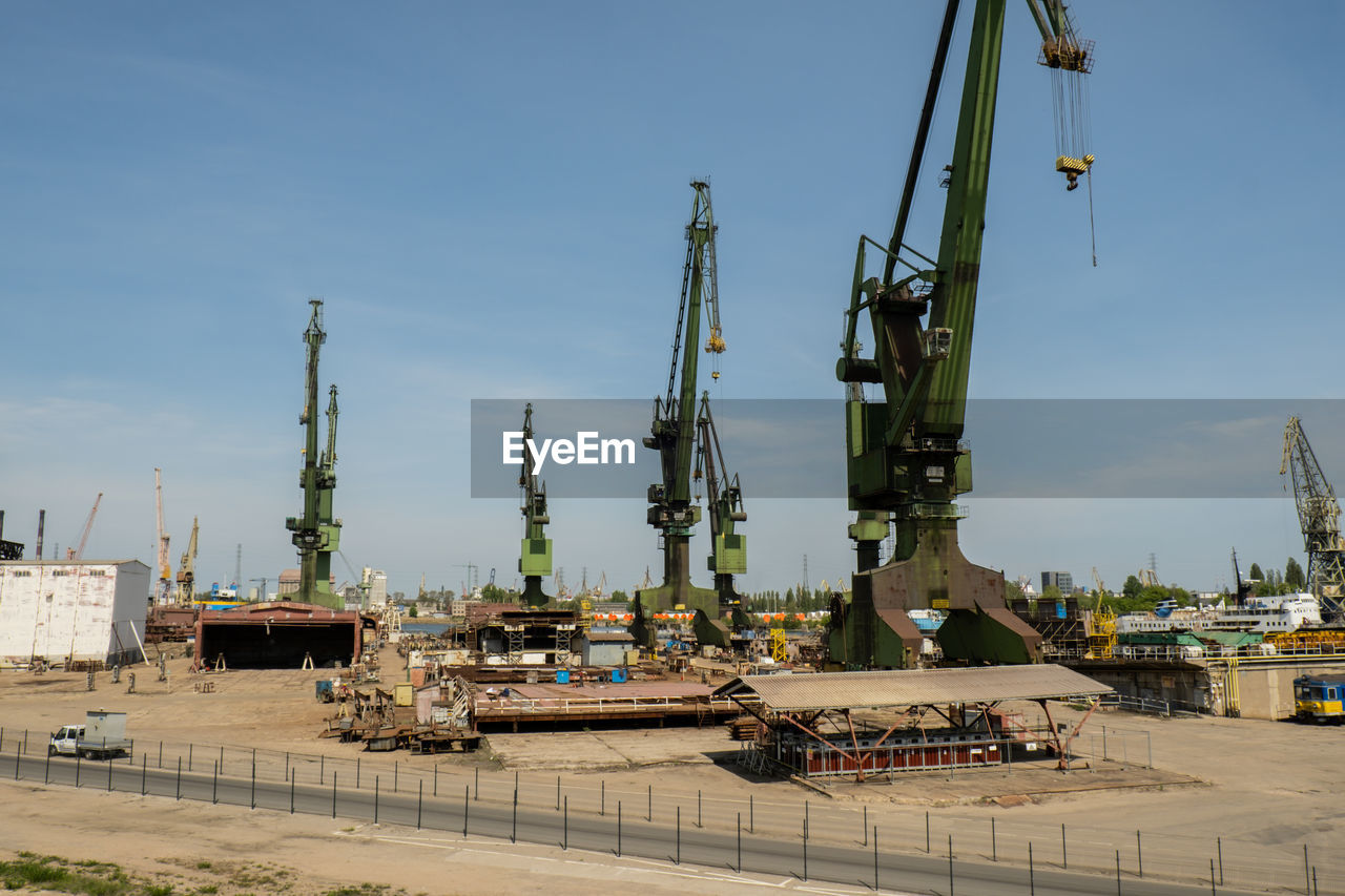 Industrial building at the gdansk shipyard, former lenin shipyard, prefabrication workshop and heavy