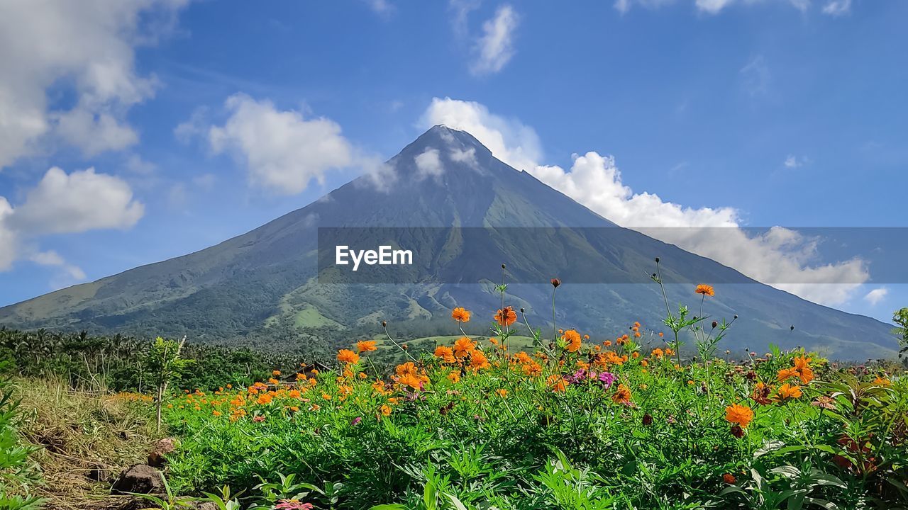 Scenic view of mountains against sky