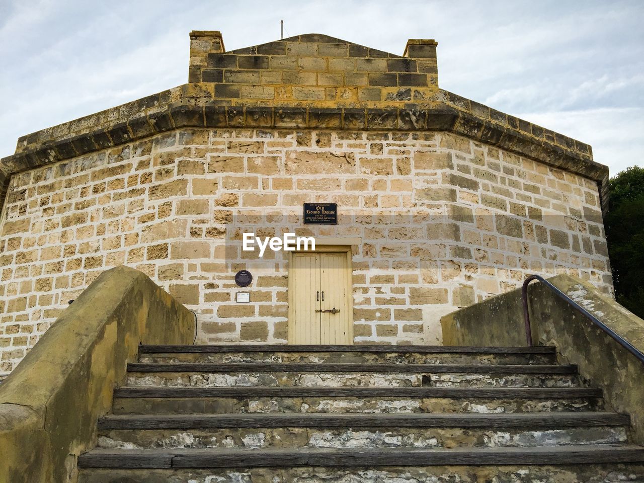 Low angle view of old round house