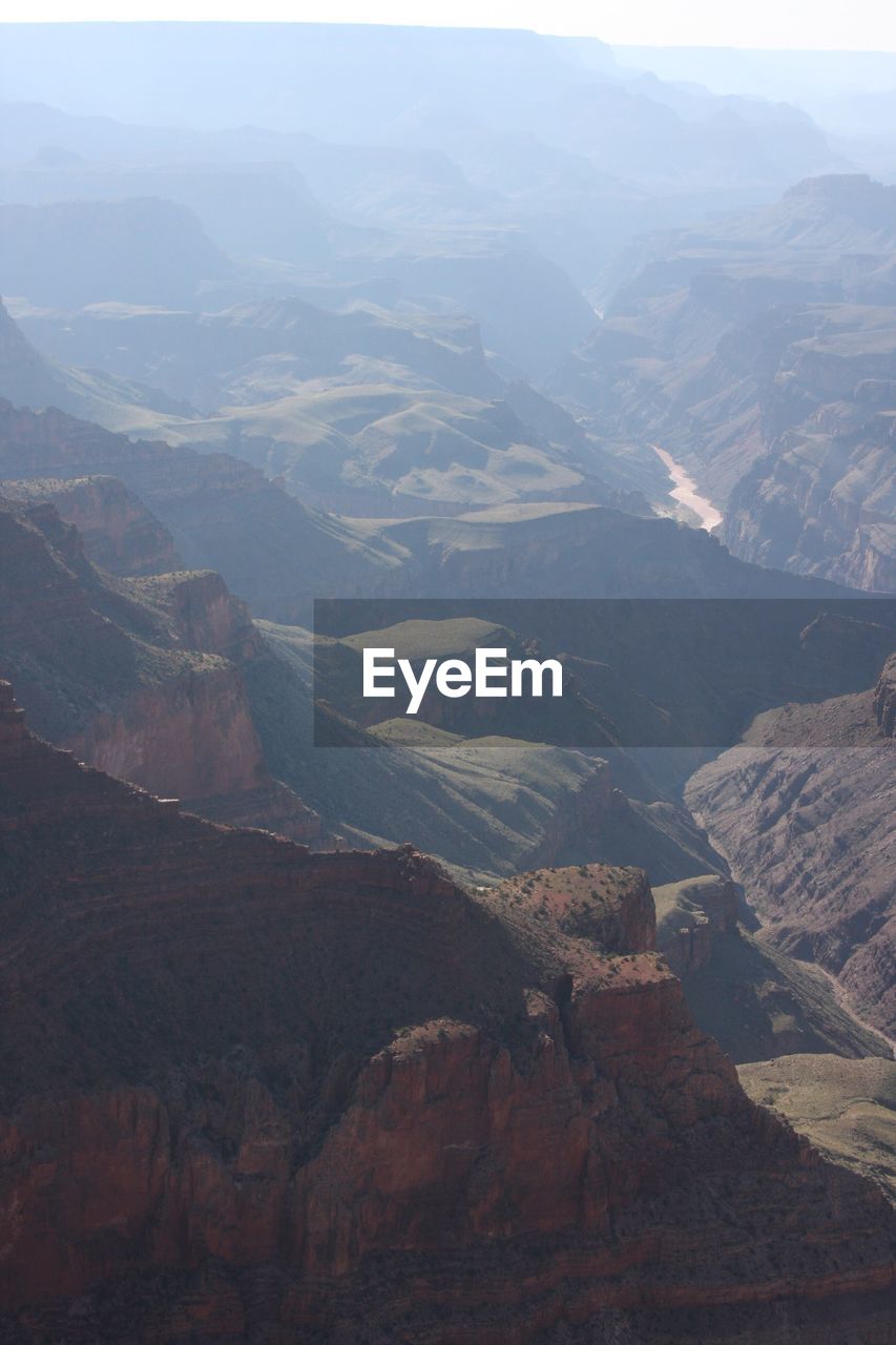 Aerial view of mountain range