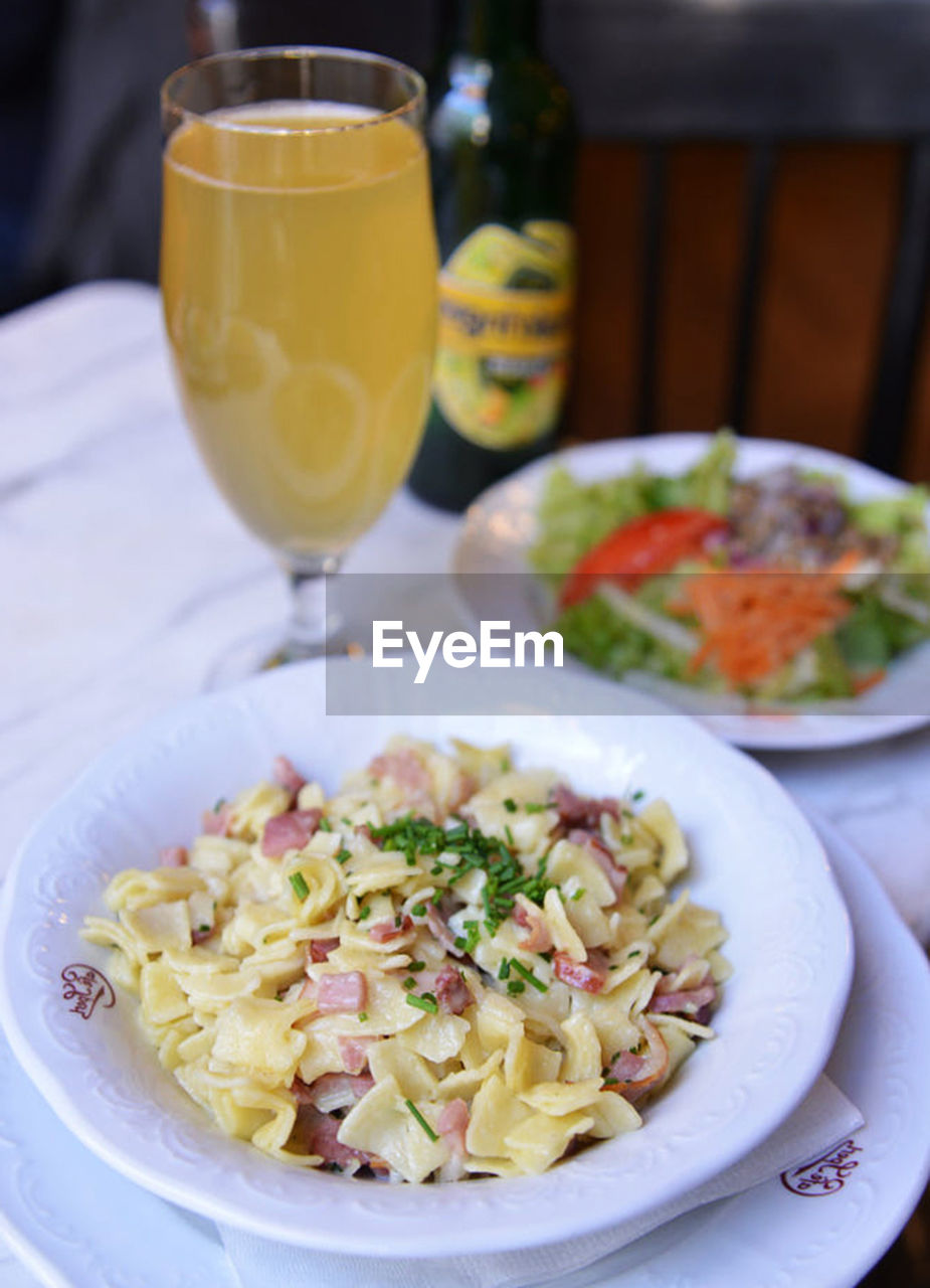 Close-up of food in plate on table