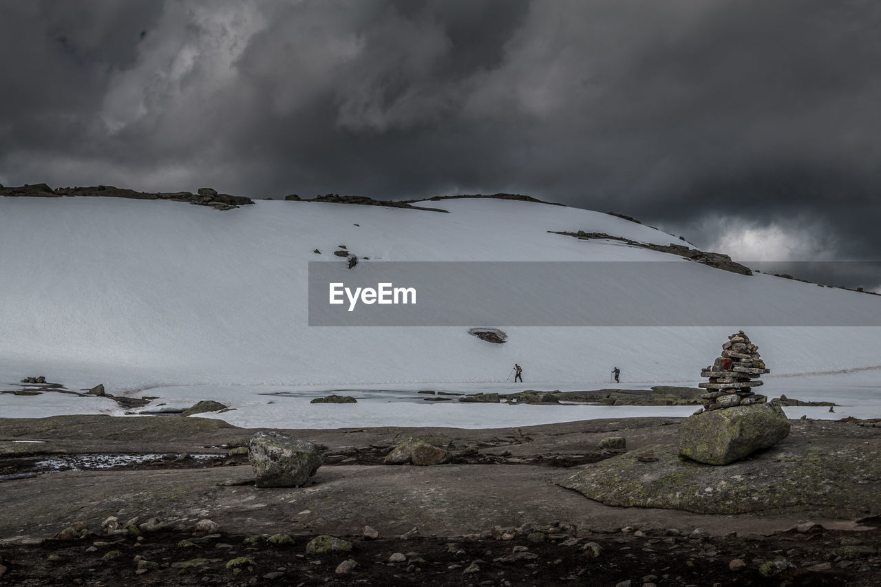 Scenic view of snowcapped mountain against sky