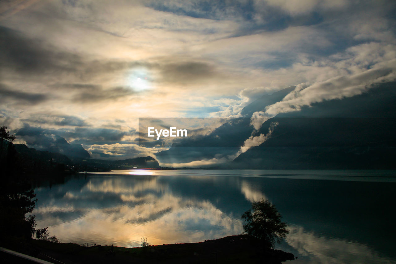 Reflection of clouds in sky