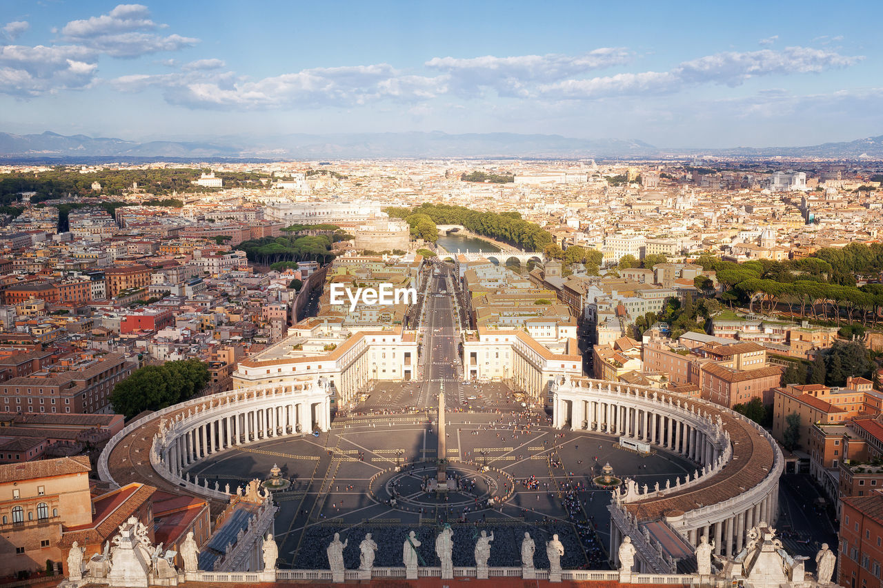 Aerial view of st peters square and cityscape