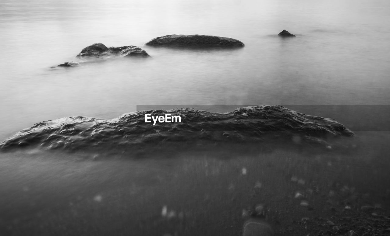 Long exposure water closeup in sea