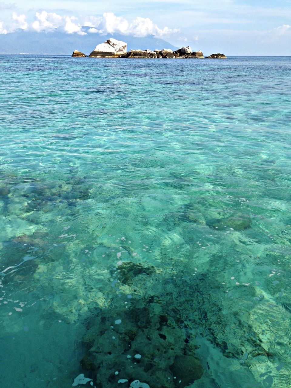Crystal clear water against sky