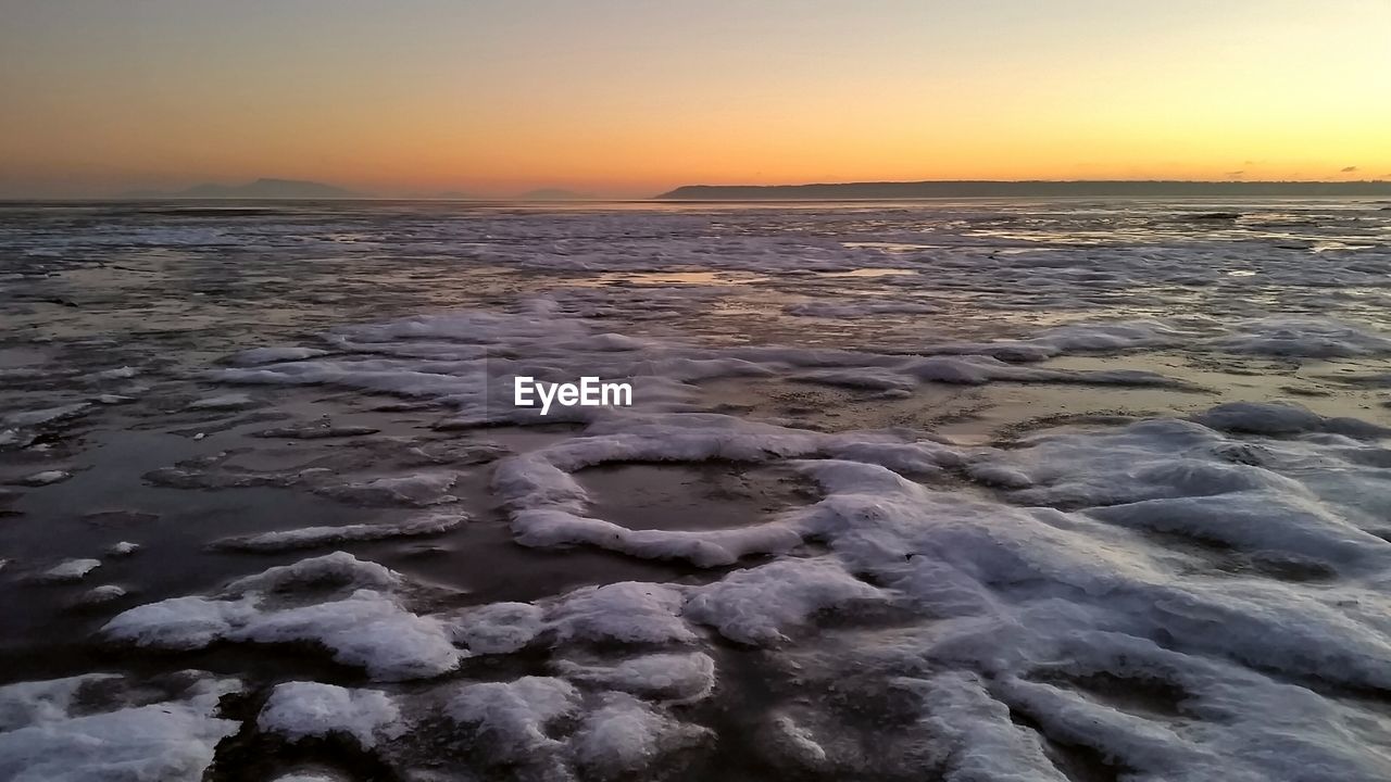 SCENIC VIEW OF BEACH DURING SUNSET