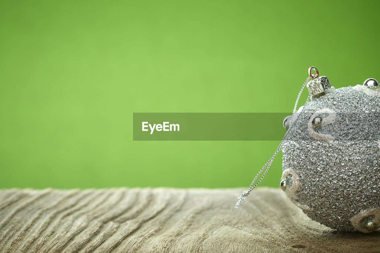 Close-up of bauble on table 